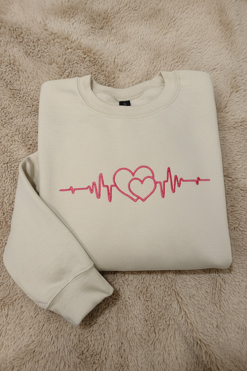 Sweatshirt Valentines heartbeat