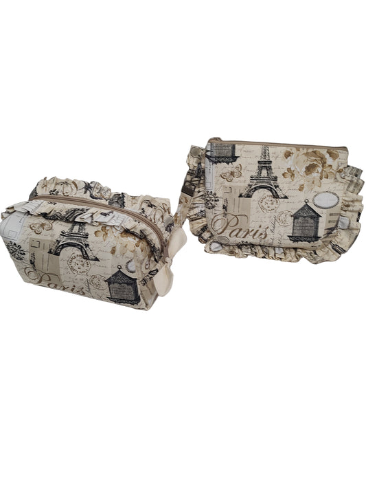 Quilted Wristlet Clutch Purse- Paris